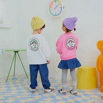 [이모맘] S/S 아동유아 남매룩 무지개 데님치랭세트& 무지개 데님 바지세트 커플룩 HA01
