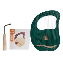 미니 하프 리라 휴대용 소형 거문고 하프 마호가니 바디 튜닝 렌치완벽한 선물, 03 green 19 string