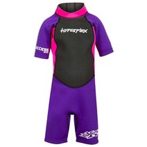 하이퍼플렉스 용 백지퍼 스프링 수트 다이빙 서핑, Purple/Black/Pink, 4