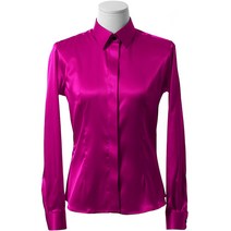 패션올리고 WDS200304-여성용 솔리드 공단스판 셔츠 실크셔츠