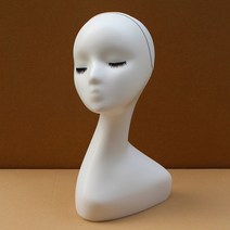 가발머리 가발머리 가발머리 여자머리 가발머리 흰색 추상아트 모델머리 가발소품 전시, 38cm 무광 심리스 블랙, 하나