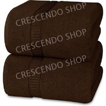 미국 점보 목욕 큰타월 2피스 600GSM 100퍼센트 링스펀 코튼 고흡수성 및 퀵 드라이 초대형 88.9 x 177.8cm, 2개, N. 어두운 갈색