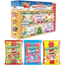 영국직구 스위즐 기프트 번들 - 스위트 팩토리 어드벤처 캘린더(220G) 오리지널 밀크 & 라즈베리 스쿼시 드럼스틱 (160G) 사워 체리 & 애플 드럼스틱 스쿼시 (160G) 드럼스틱 스쿼시 버블검 (160G), 수량, 상세참조