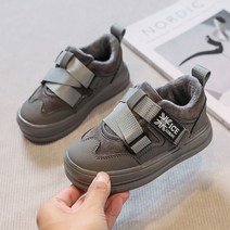 이승창 기모 아동 운동화 아동 신발 남아 면화, 그레이, 180