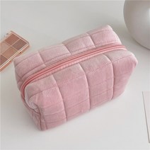 귀여운가방 구디백 유치원답례품 PURDORED-여성용 귀여운 모피 메이크업 가방 지퍼 대형 단색 화장품 여
