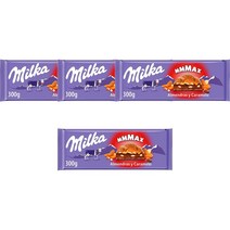 밀카 맥스 밀크 초콜릿 아몬드 카라멜 300g Milka Chocolate Leche los Alpes Almedras Caramelo, 4팩