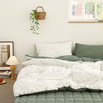 [파르페 바이 알레르망] 모리 40수 워싱면 차렵이불패드세트 (포레스트) Q, 상세 설명 참조