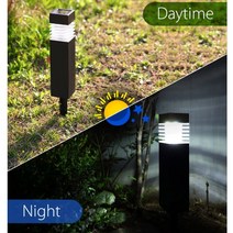 태양광 LED 정원 등 사각기둥형 검정 가든 램프