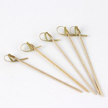 더담고 대나무 리본과일꽂이 청대꼬지 100P l 샌드위치 햄버거, L.15cm, 1개(100P)