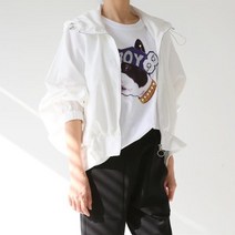 제이블랑 셔링 가오리 후드 집업 점퍼