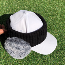 로로얼로이 정말 따뜻한 이어워머 골프 니트 부드러운 퍼 귀마개 겨울 여성골프 필수템, 블랙
