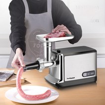 민찌기 민서기 육가공기계 고기갈개 햄버거패티 전동, 검정색과 은색