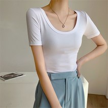 오노마 오노마 ONM 16컬러 U넥 골지 반팔 티셔츠 기본티 이너티 슬림핏 (8759639)