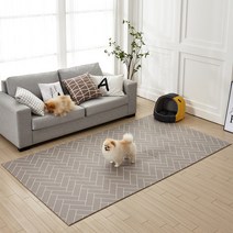 휴팡 양면 6T 폴딩형 강아지매트[미끄럼방지 슬개골보호 애견매트] 소형 70x180cm 헤링본그레이