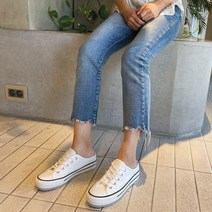 여성 통굽 뮬 스니커즈 캔버스 zn773