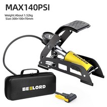 자전거 펌프 고압 게이지 발 바닥 공기 도로 스쿠터 오토바이 자동차 타이어, 6.54B04 Yellow