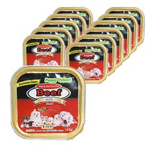 퍼피프랜드 사각 애견 간식 캔 100g, 소고기, 12개, 12개