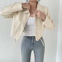 바이제이가먼트 flit crop 레더 라이트 자켓