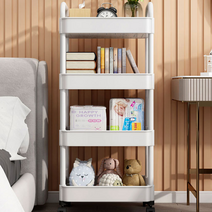 미용실 미용재료 수납 이동식 트레이 이동식트레이 스낵선반 셀빙선반, 상품선택, 트롤리 4단 화이트