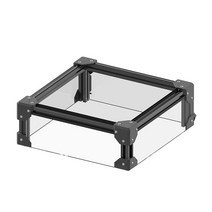 QDY 압출 프로파일 프레임 키트 액세서리 교체 상단 덮개 아크릴 커버 용 3D 프린터 부품 CNC 작업대 DIY, 23cmx23cmx8cm, 그림으로