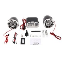 오토바이 오디오 사운드 시스템 스테레오 스피커 방수 스쿠터 FM 라디오 블루투스 USB TF MP3 음악 플레이, 01 Black