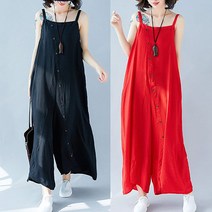 요나걸 여성 점프수트 멜빵바지 끈 나시 새로운 패션 스타일 캐주얼 바지 통바지 여자점프수트 + 양말증정