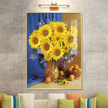 보고아트 돈 들어오는 그림 레트로 해바라기 꽃병 풍수 인테리어 액자, [2번] 해바라기 레트로 꽃병 B