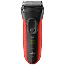 Braun 브라운 멘즈 전기 면도기 시리즈33040s-R 3중날 물세척/목욕 면도 가능 레드