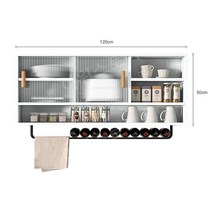 유리 그릇장 주방 그릇 수납장 서랍장 장식장, 직접 설치, 흰색 120CM