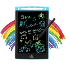 LCD 필기 태블릿 다채로운 지울 수 있는 낙서 보드 드로잉 패드 21.6cm(8.5인치) 재사용 가능한 교육용 전자 페인팅 패드 장난감 선물 만 3/4/5/6/7세 유아/소, 8.5inch, A-colorful screen-BLUE