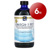 리암마켓 Nordic Naturals 노르딕 내추럴스 강아지용 면역 건강한 피부 털 관리 보충제 오메가-3 473ml 1팩, 6팩