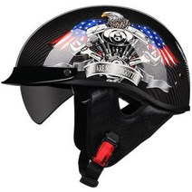 반모헬멧 바이크헬멧 소두핏 클래식 레트로 DOT Carbonfiber 오토바이 독일 Casco 일본식 모토 오픈 하프 페이스 헬기 바이커 파일럿 맨, 46.b12 - L
