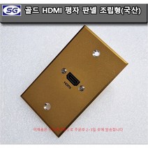 HDMI 평자 판넬 조립품 국산 벽부형 알루미늄 플레이트115 X 70 HDMI1구 판넬 골드