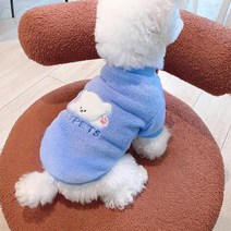 강아지 반려견 옷 귀여운 곰 개 옷 만화 플러스 양털 애완 동물 강아지 후드 풀오버 작은, [01] XS, 01 Blue