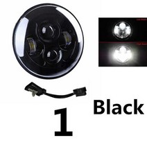 7quot헤드 라이트 LED 헤드 인치 바이크 오토바이 램프 H4 하이 로우 빔, 01 40w Headlight Black