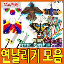 예인오피스 연날리기 가오리연 방패연 나비연 독수리연 얼레 세트 명절 민속놀이 set, 2-2. 고급(공작)연+얼레(대)