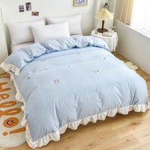 봄가을 침실 부드러운 워싱 면 이불자개 퀄리티 이불커버프릴(6가지색상), 푸른 색