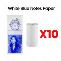 포토 프린터 라벨 Peripage A6 A8 P1 미니 포토 프린터 용지 롤 58mm 감열지 57x30MM 흰색 선물 DIY 스티커, 09 10Rolls WhiteBlue