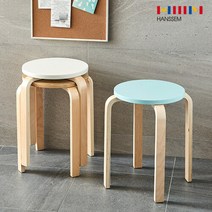 한샘(생활) [한샘] NEW 마리4 라운드 스툴 원목의자, 크림