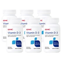 GNC [6개 SET] 비타민 D3 2000IU 180정 (소프트젤) Vitamin 180sgels, 1개