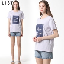 리스트 [리스트(LIST)] 레터링 스퀘어 프린트 코튼 티셔츠 (택가격:78000원)