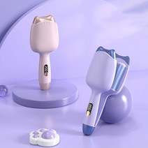 물결 고데기 볼륨 펌고데기 물결웨이브 온도조절 오일 코팅 화상 방지 라면머리, 퍼플
