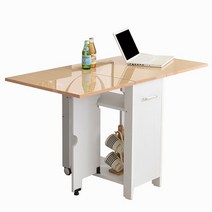 뉴600 하이그로시 접이식식탁 의자미포함 아일랜드 이동식 확장형 테이블, 화이트