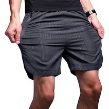 LTIFONE 남성용 운동용 반바지 빠른 건조 남성용 운동 반바지 지퍼 포켓이 있는 트레이닝 드라이 핏 남성용 반바지 러닝용 다크 그레이. Medium