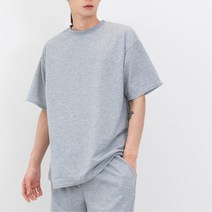 남성 여름 오버핏 무지 반팔 티셔츠 면바지 대학생 숏슬리브티 청바지패션