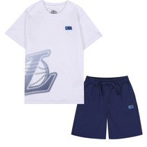 NBA KIDS NBA LAL 메가로고 라운지 반팔 반바지세트 화이트 K235Z1993P