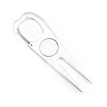 골퍼를위한 휴대용 골프 디벗 피치 수리 클리너 도구 다기능 피치 포크 퍼팅 그린 포크 골프 훈련 에이즈, [04] Silver, 은