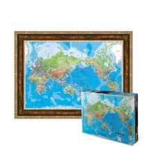 퍼즐피플 지도 퍼즐 모음 직소퍼즐, 세계지도 2000피스 액자포함(엔틱골드), 2000p