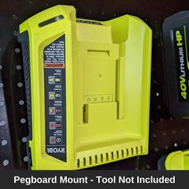 Unbranded 공구 보관 - Ryobi 40v OP400 리튬 이온 배터리 충전기용 페그보드 마운트