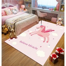 방바닥매트 양털러그 수입카페트 다다미 소녀 어린이 방 카펫 공주 핑크 카펫 미끄럼 방지 크롤 만화 유니콘 영역 깔개 아기 거실 tapete 맞춤형